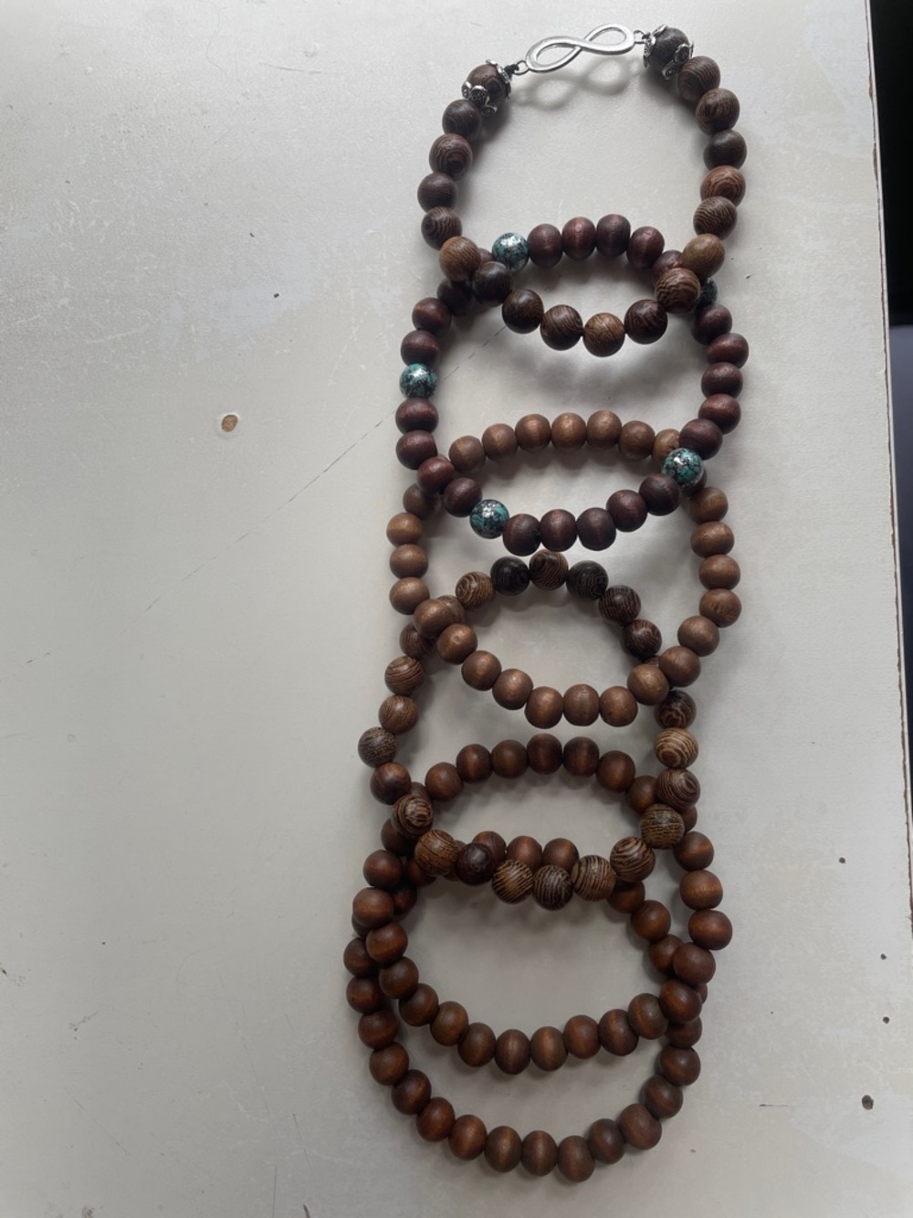 Wood Bead Stretch Bracelet Set - Brown